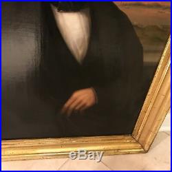 Antique 19th C. Portrait of President Abraham Lincoln Oil on Canvas Painting