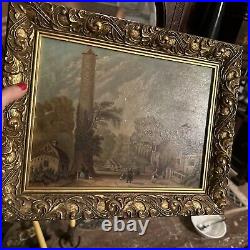 Antique 19th Century Landscape Oil Painting European Framed 12x16 Amazing Colors