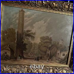 Antique 19th Century Landscape Oil Painting European Framed 12x16 Amazing Colors