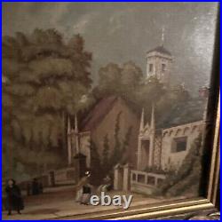 Antique 19th Century Landscape Oil Painting European Framed 12x16 Amazing Colors