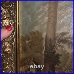 Antique 19th Century Landscape Oil Painting European Framed 12x16 Amazing Colors