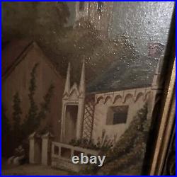 Antique 19th Century Landscape Oil Painting European Framed 12x16 Amazing Colors