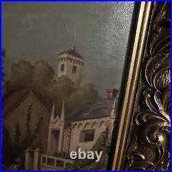 Antique 19th Century Landscape Oil Painting European Framed 12x16 Amazing Colors