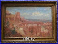 Antique American Impressionism Painting Landscape Impressionist Canyon Mountains