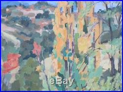 Antique Bright Impressionist Painting American Landscape Early California Oil