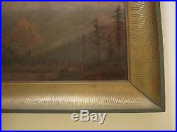 Antique Early American Landscape Painting Mount Hood Oregon Impressionism Old