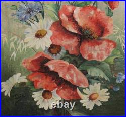 Antique Floral Oil Painting Signed