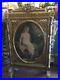 Antique-Gilt-Wood-French-Fire-Screen-Lady-In-Lily-Pond-Oil-On-Canvas-Painting-Ex-01-ra