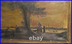 Antique Impressionist Oil Painting Landscape Signed