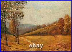 Antique Impressionist Oil Painting Landscape Trees