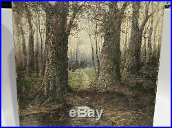Antique Landscape Painting Oil On Canvas 10 X 14 Signed M Leroy