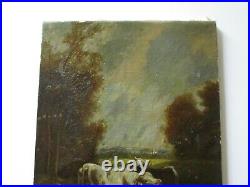 Antique Painting Cow Landscape Signed Cfl 1890 Oil Mystery Artist 19th Century