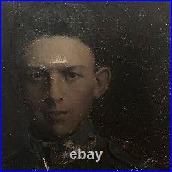 Antique Portrait Of Young Soldier (Oil On Canvas)