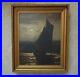 Antique-Portrait-Painting-Ship-Sailing-in-Moonlight-Oil-on-Canvas-Nautical-01-vdt