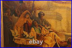 Antique S. Fiordimalva Signed Oil Painting Slave Women Sold Egyptian King 1935