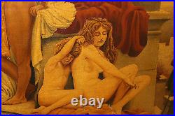 Antique S. Fiordimalva Signed Oil Painting Slave Women Sold Egyptian King 1935