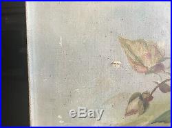 Antique Vintage Shabby Old Yellow Roses Canvas Oil Painting