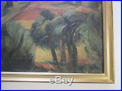 Antique Wpa Era Impressionist Painting Landscape Modernism Expressionism Master