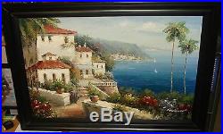 Antonio California Pacific Coast Line Landscape Original Oil On Canvas Painting