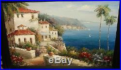 Antonio California Pacific Coast Line Landscape Original Oil On Canvas Painting