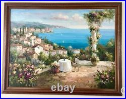 Antonio DI Viccaro Vintage Italian Venetian Beauty/sea/ Landscape Oil Painting