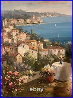 Antonio DI Viccaro Vintage Italian Venetian Beauty/sea/ Landscape Oil Painting