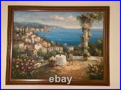 Antonio DI Viccaro Vintage Italian Venetian Beauty/sea/ Landscape Oil Painting