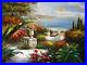 Art-Oil-painting-Beautiful-Mediterranean-sea-landscape-with-flowers-canvas-01-io