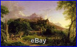 Art oil painting Thomas cole The Departure Knights in the landscape & castle