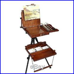 Artist Easel Palette Pochade Box Wood Canvas Painting Watercolor Oil Acrylic Art