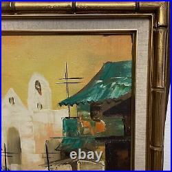 Asian Street Scene Cesar Buenaventura StyleOIL ON CANVAS Board 24X20