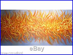 Australian Art Modern Painting aboriginal Bush fire Abstract 240cm x 80cm Canvas