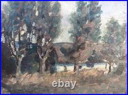 Autumn Landscape With Home Imprressionist IK 1917 Oil Painting 16 1/8x20 1/2in