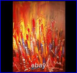BIG RED SKY Painting Original Oil On Canvas Gallery Artist WERTHTT