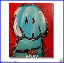 BLUE DOG ORIGINAL OIL Painting Stretched IMPRESSIONIST hW5YRG