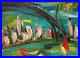 BROOKLYN-BRIDGE-PAINTING-SIGNED-Abstract-Modern-CANVAS-Original-2E34F5-01-ji