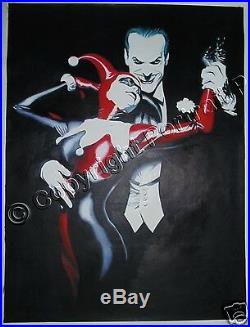 Batman Joker Harley Quinn Oil Painting Hand-Painted Art Canvas NOT a Print 24x32 