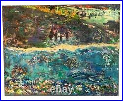 Beach Love, 28x22, Original Abstract Oil Painting, Canvas