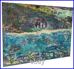 Beach Love, 28x22, Original Abstract Oil Painting, Canvas