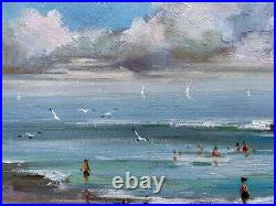 Beach, Ocean, Original Oil Painting by Jason, 91 x 40 cm