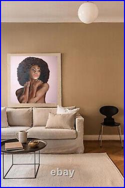 Beatiful Black Girl Original oil painting African American Woman Portrait 20x20