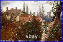 Beautiful 19th Century Castle Landscape (oil on canvas signed painting)