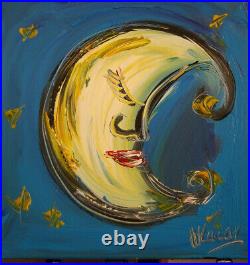Big Moon Original Oil Painting Canvas Contemporary Ehteh