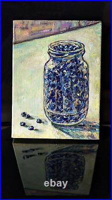 Bilberries Forest Berries Blue Summer Oil painting Canvas Realism