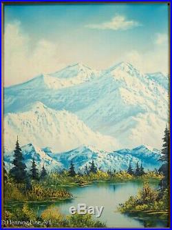 Bob Ross Original Oil Painting Triptych Mountain Landscape with COA's, STUNNING