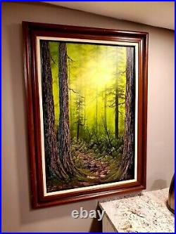 Bob Ross Style Original Oil Painting as the forest turns 24x36 canvas