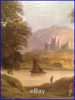 British Museum Quality 18th Century Oil Painting Romantic Landscape Castle Great