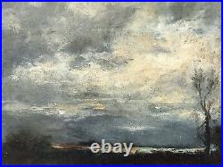 C1885 American School Tonalist Oil On Canvas Landscape Signed M Wakeman