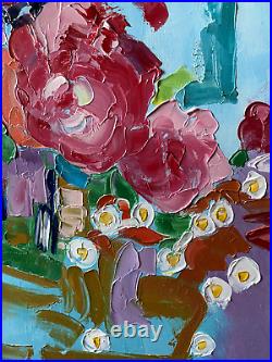 CANVAS Oil Painting Floral ORIGINAL Art Abstract Still Life Art Flower Texture A