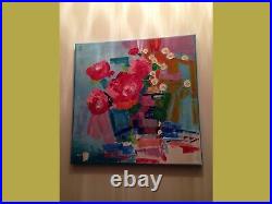 CANVAS Oil Painting Floral ORIGINAL Art Abstract Still Life Art Flower Textured